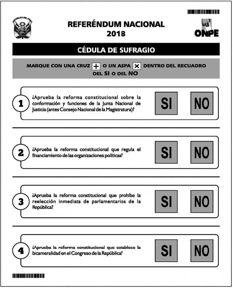 Cedula Referéndum Nacional 2018