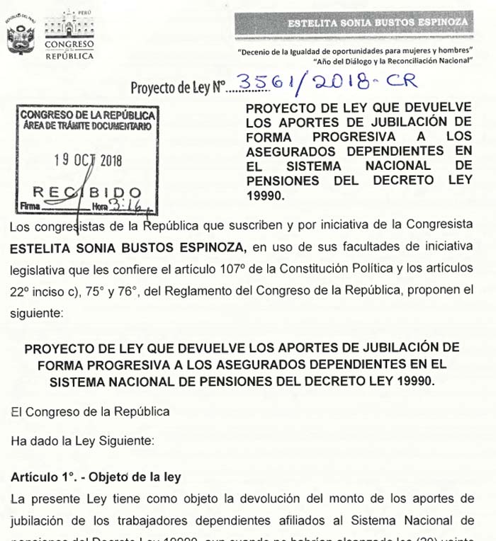 Proyecto de Ley 3561-2018-CR