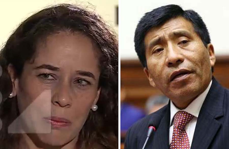 Aeromoza, Lana Campos y Moisés Mamani