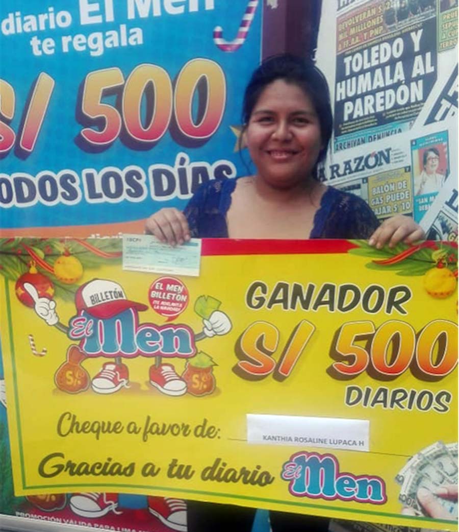 Kantia Rosmine Lupaca Huamani ganadora de El Men Billeton
