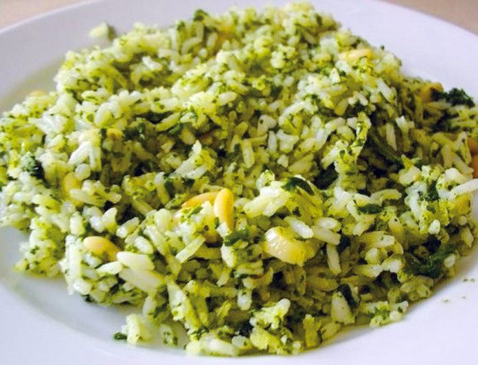 Arroz con espinacas 