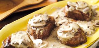 Lomo con champiñones