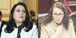Ministra de la Mujer, Gloria Montenegro y Rosa Bartra