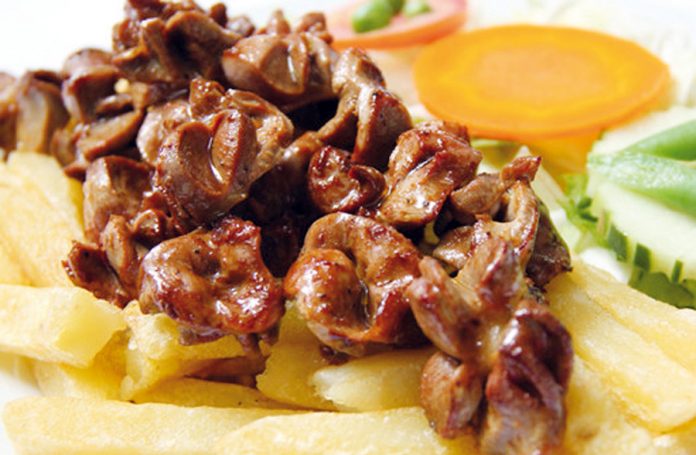 Mollejas de pollo a la parrilla