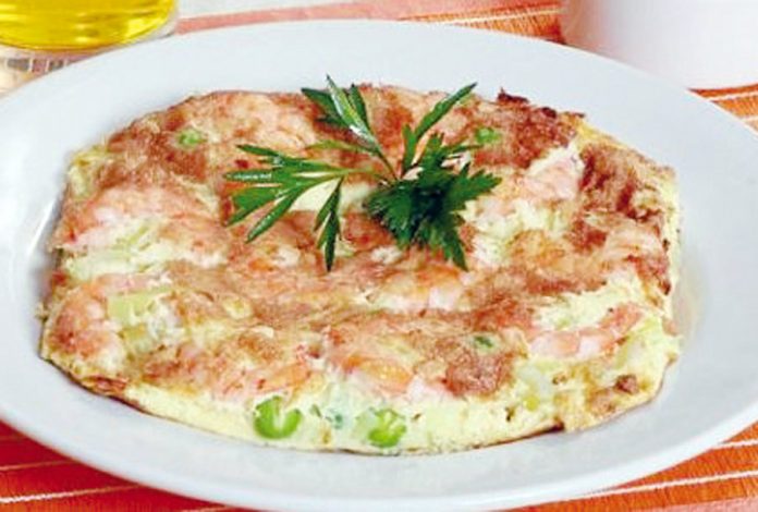 Omelette de langostinos