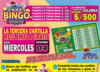 Ganate con EL BINGO REGALÓN y llévate hasta s./500 El Bingo Regalón Semana 03