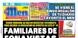 Portada diario EL Men (13/11/2019)