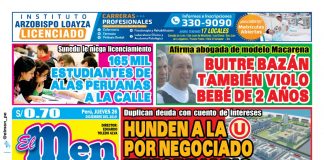 Portada impresa – Diario El Men (26/12/2019)