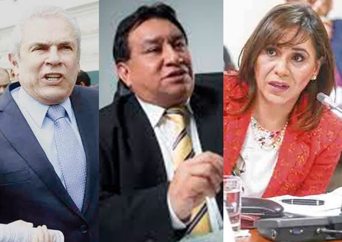 Luis Castañeda Lossio, José Luna Gálvez y Giselle Zegarra