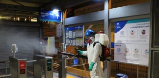 Continúa fumigación y limpieza de las estaciones del metropolitano