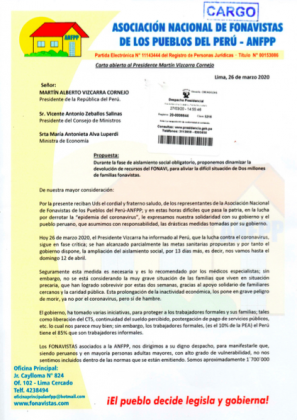Fonavistas - Carta a Martin Vizcarra