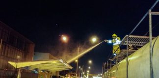 Realizan desinfección de paraderos en Vía Expresa Grau