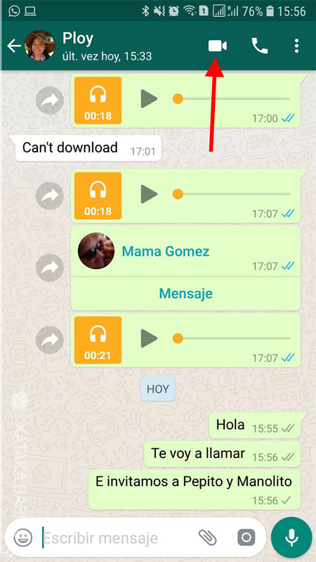WhatsApp chat grupal