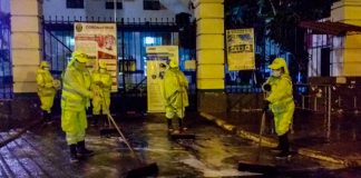 Realizan limpieza en exteriores de Hospital Policial y Militar Realizan limpieza en exteriores de Hospital Policial y Militar