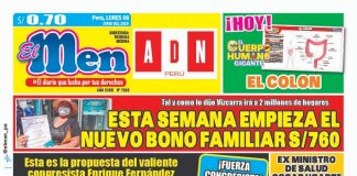 Portada impresa – Diario El Men (08/06/2020)
