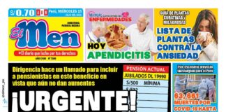 Portada impresa – Diario El Men (15/07/2020)