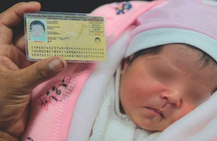 Documento nacional de identidad (DNI) de niñas y niños