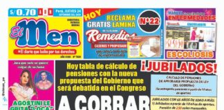 Portada impresa – Diario El Men (24/09/2020)