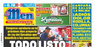 Portada impresa – Diario El Men (19/10/2020)