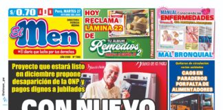 Portada impresa – Diario El Men (27/10/2020)