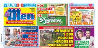Portada impresa – Diario El Men (09/11/2020)
