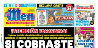 Portada impresa – Diario El Men (11/02/2020) Protada El Men 11-02-21