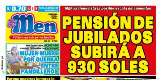 Portada impresa – Diario El Men (09/03/2020)