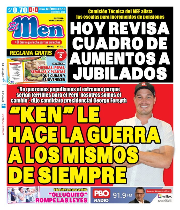 Portada impresa – Diario El Men (10/03/2020)