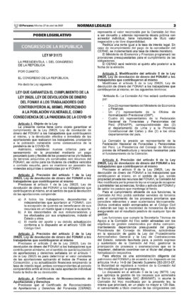 Ley 31173 Texto Fonavi