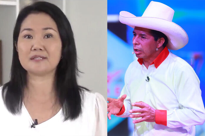 Keiko Fujimori y Pedro Castillo