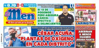 Portada impresa – Diario El Men (06/04/2020)