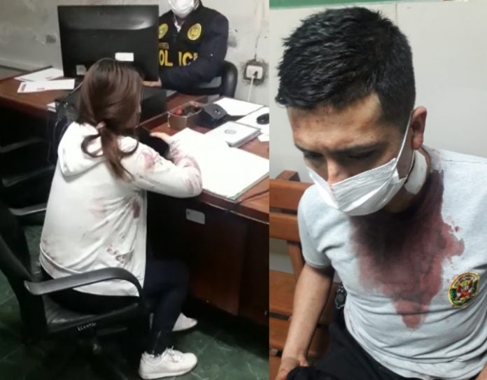 Sujeto usó pico de botella para atacar a policía