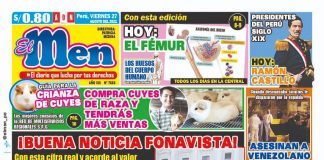 Portada impresa – Diario El Men (26/08/2021)