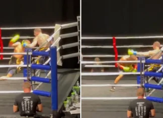 Americano aplica un potente golpe a contrincante hasta volarle el protector bucal El americano, Carltavius Jones Johnson derrotó a Matthew Knauss gracias a un inesperado y contundente jab de izquierda
