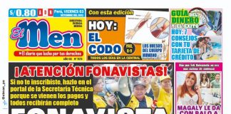 Portada impresa – Diario El Men (03/09/2021)