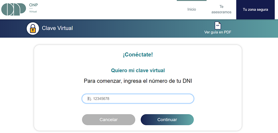 Quiero mi clave virtual