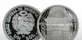 Moneda de un sol conmemorativa por los 200 años de creación de la Biblioteca Nacional del Perú