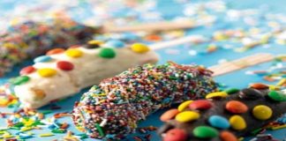 Paletas de plátano con chocolate Paletas de plátano con chocolate