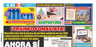 Portada impresa – Diario El Men (31/10/2021)