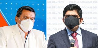 ministros de Salud, Hernando Cevallos, y de Defensa, Juan Carrasco Millones