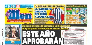 Portada impresa – Diario El Men (07/01/2022)