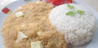 Guiso de quinua con queso y arroz