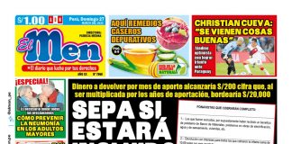 Portada impresa – Diario El Men (27/03/2022)