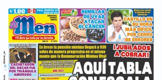 Portada impresa – Diario El Men (2903/2022)