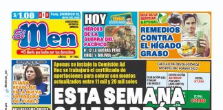 Portada impresa – Diario El Men (01/05/2022)