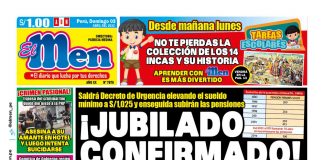 Portada impresa – Diario El Men (03/04/2022)