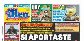 Portada impresa – Diario El Men (29/04/2022)