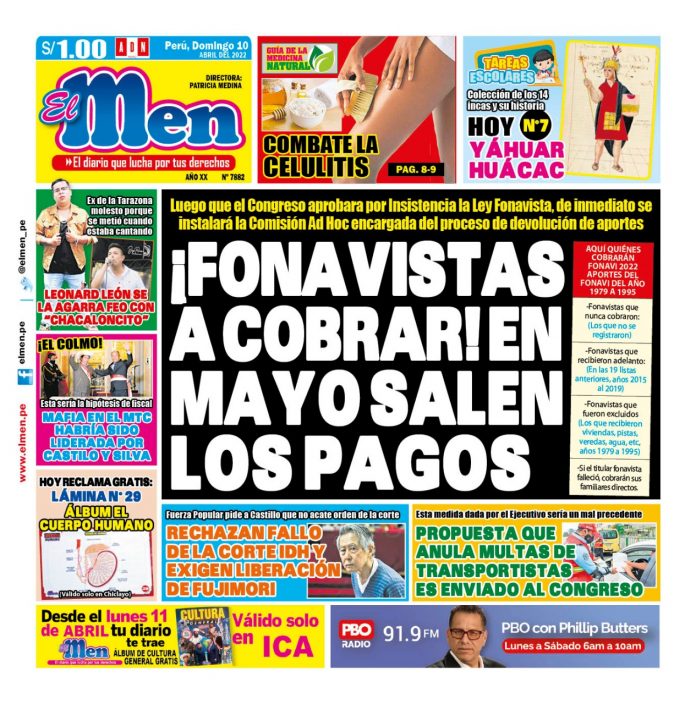 Portada impresa – Diario El Men Portada impresa – Diario El Men (10042022)