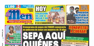 Portada impresa – Diario El Men (18/04/2022)