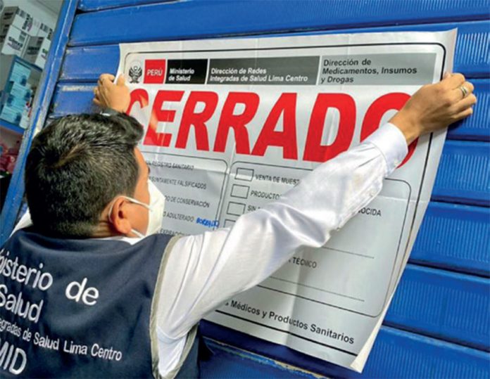 Minsa interviene puestos de venta ilegal de medicamentos